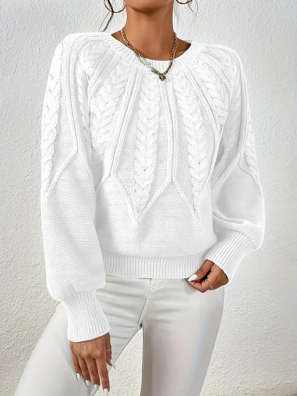 Elowen™ - Chic Cable Knit Sweater