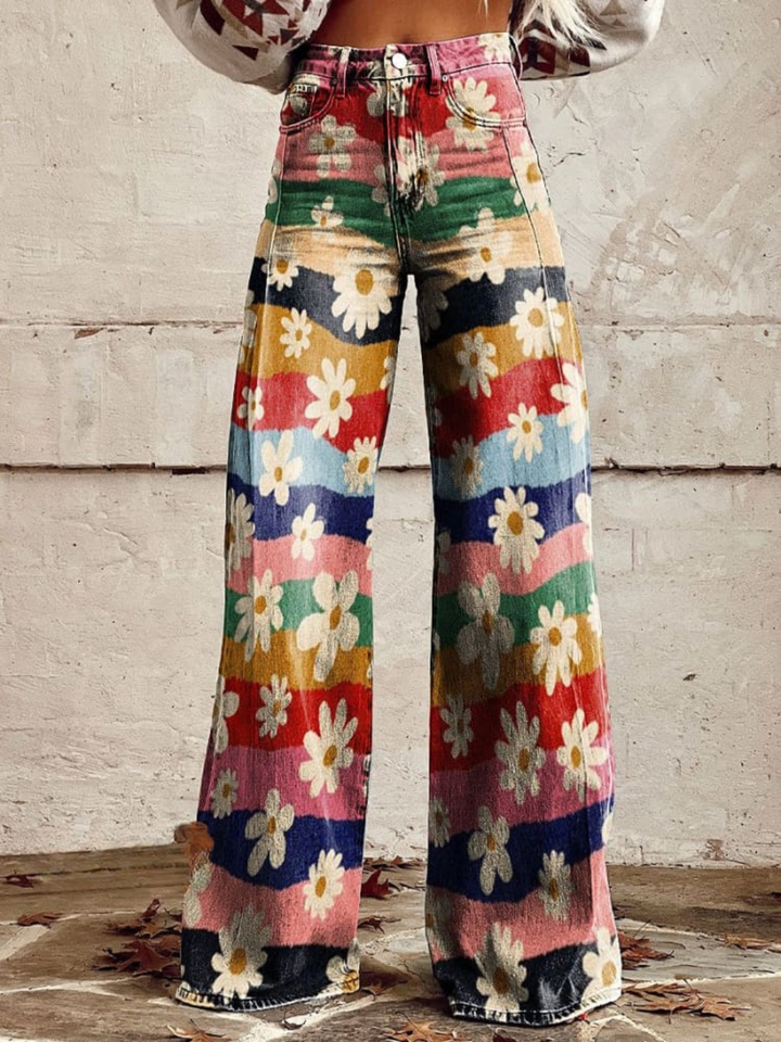 Zinnia™ - Floral Boho Wide-Leg Pants