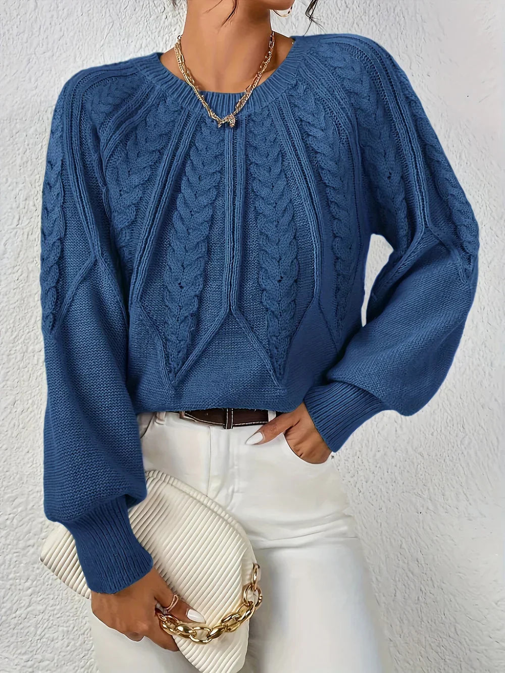 Elowen™ - Chic Cable Knit Sweater