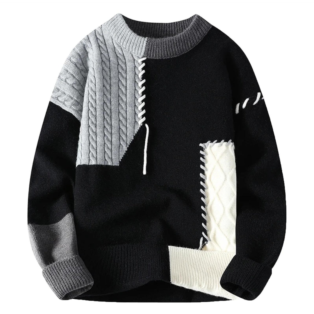 Finley™ | Cozy Patchwork Knit Sweater