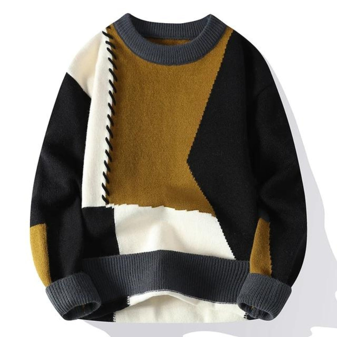 Finley™ | Cozy Patchwork Knit Sweater