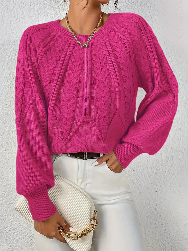 Elowen™ - Chic Cable Knit Sweater