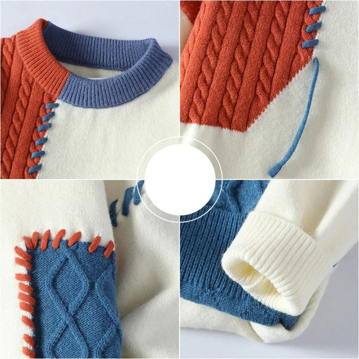 Finley™ | Cozy Patchwork Knit Sweater
