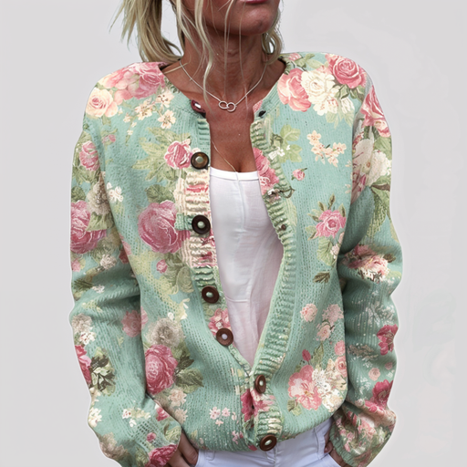Caitlin™ - Floral Button Cardigan