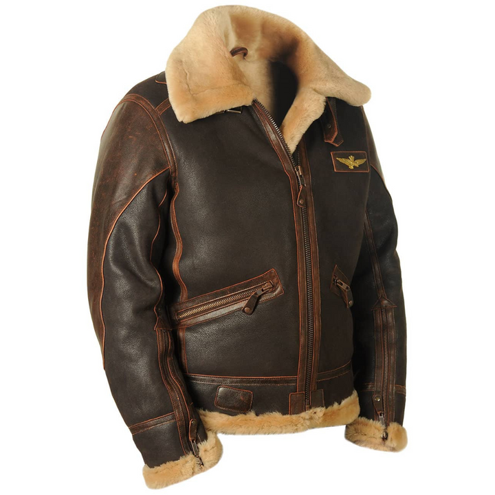 Ronan™ | Aviator Shearling Leather Jacket