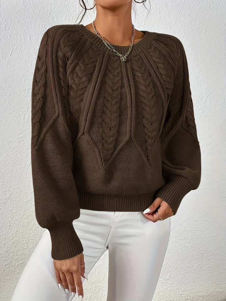 Elowen™ - Chic Cable Knit Sweater