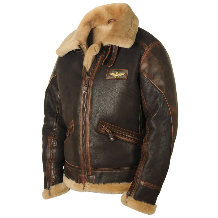 Ronan™ | Aviator Shearling Leather Jacket