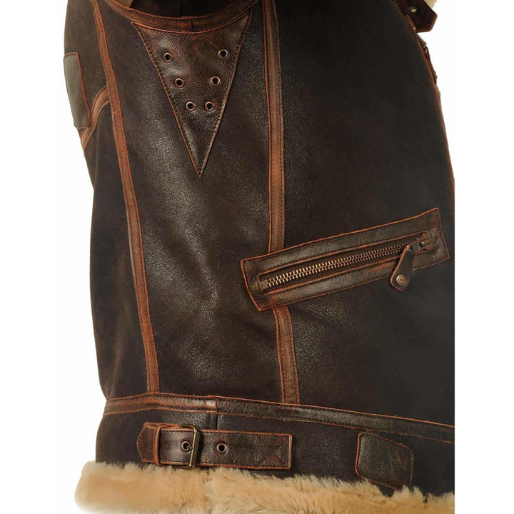 Ronan™ | Aviator Shearling Leather Jacket