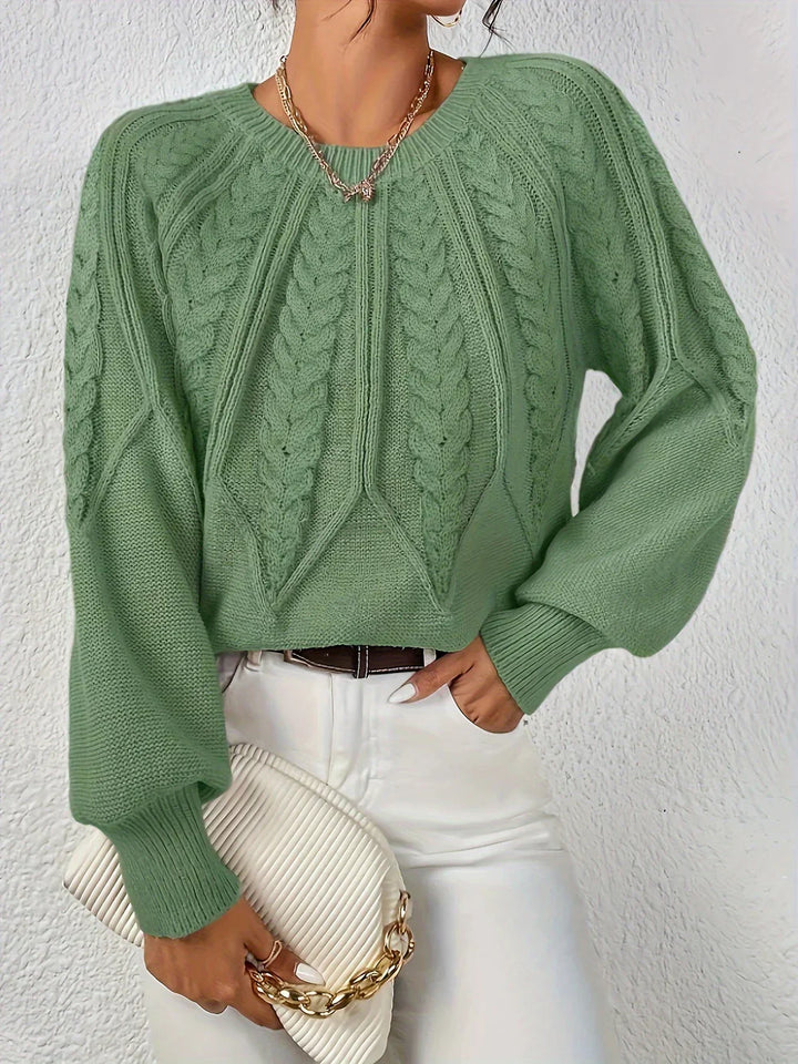 Elowen™ - Chic Cable Knit Sweater
