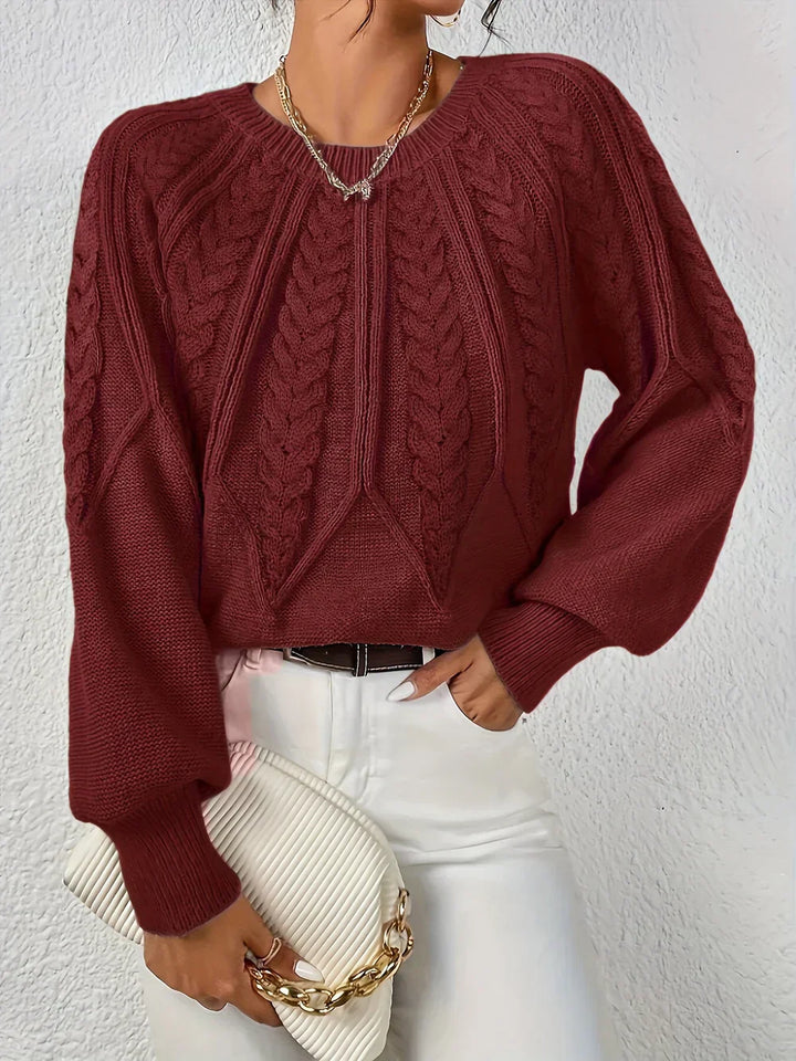 Elowen™ - Chic Cable Knit Sweater