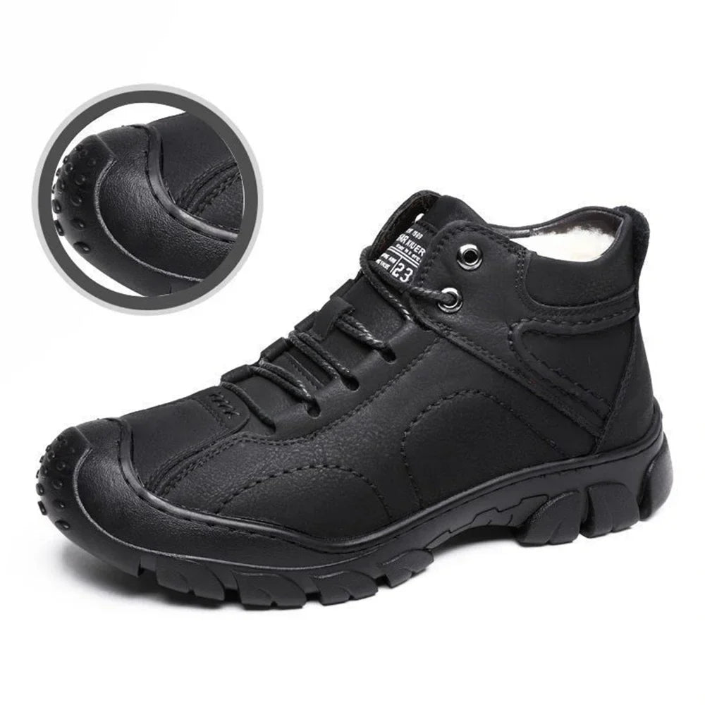 Albert - Waterproof Wide-fit Winter Leather Boots