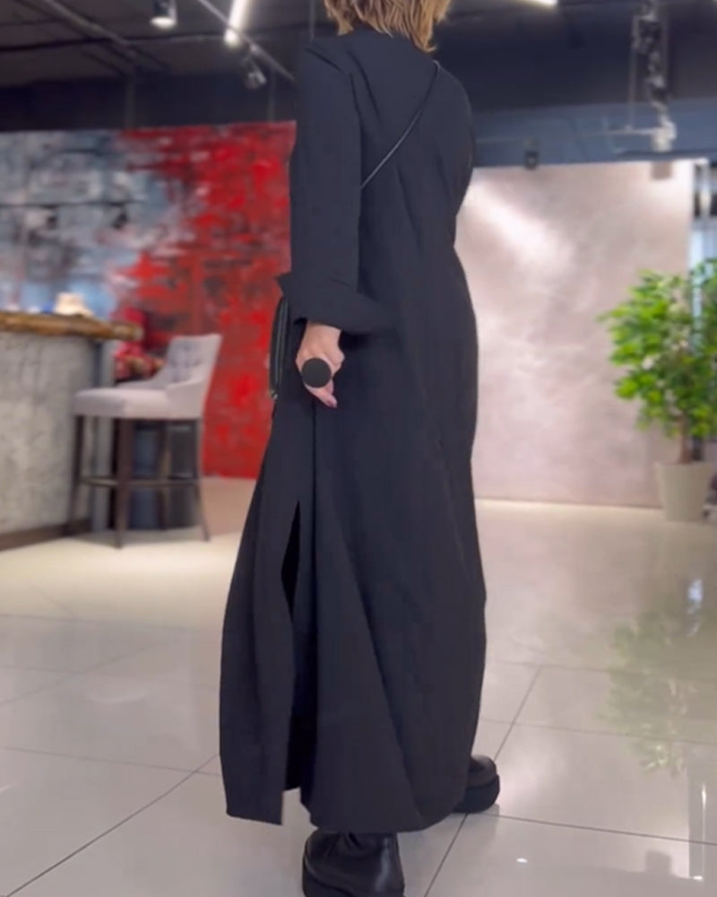 Eleanor™ - Elegant Longline Shirt Dress