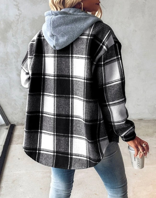 Amabel™ - Cozy Plaid Hooded Shirt