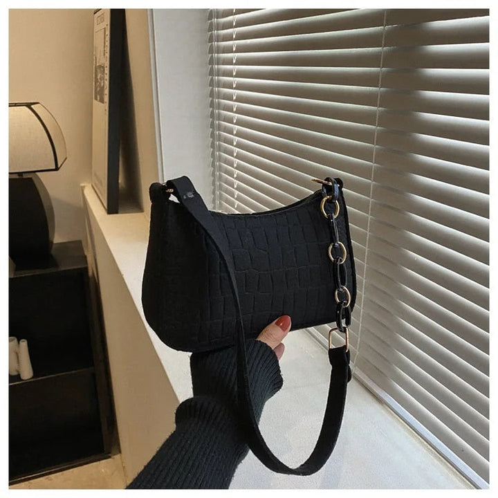 Aurelia™ - Croc Textured Shoulder Bag