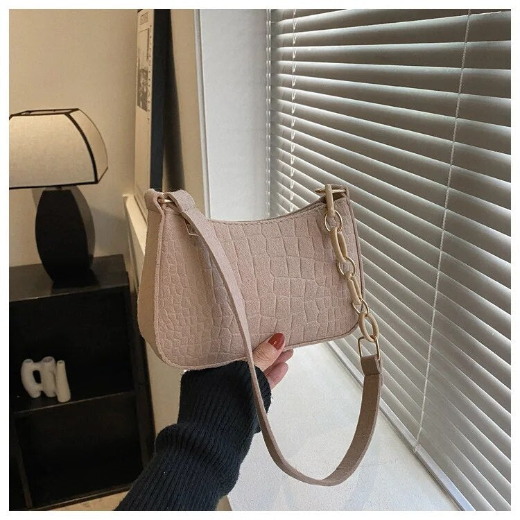 Aurelia™ - Croc Textured Shoulder Bag