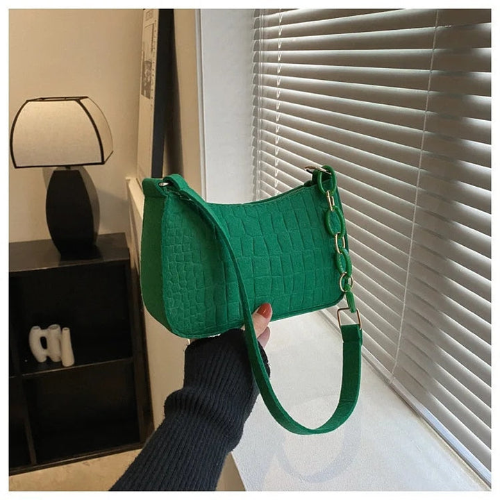 Aurelia™ - Croc Textured Shoulder Bag